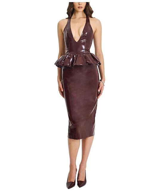 red leather halter dress Leather mini dress – Trussardi main image 0