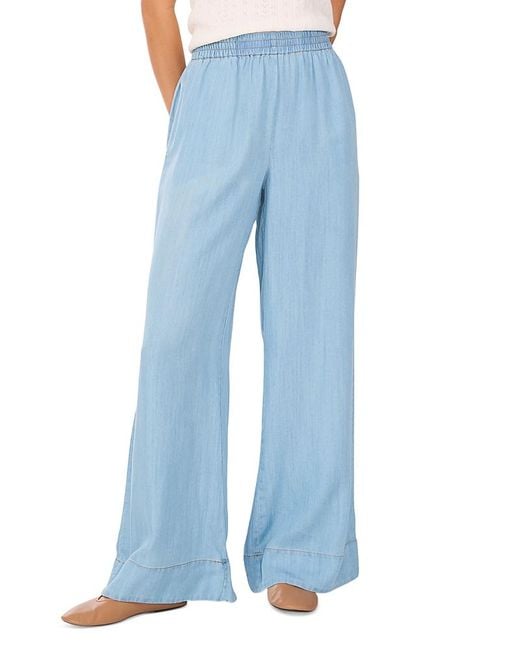 1.STATE Blue Wide Leg Casual Pants
