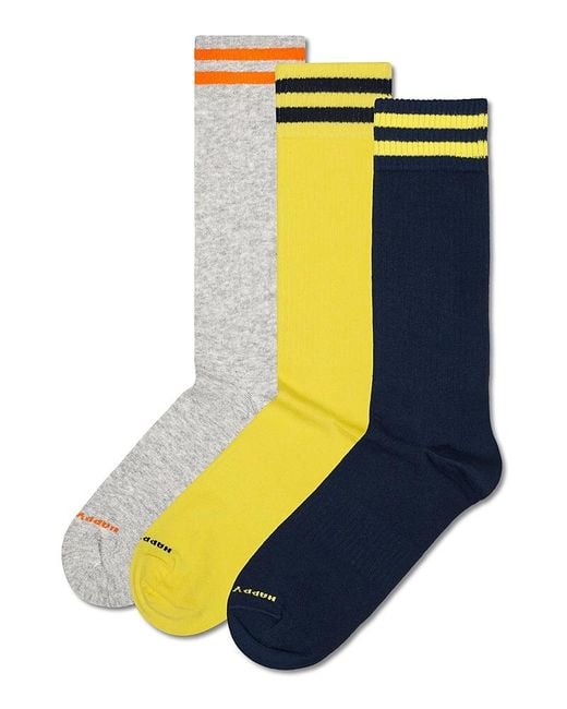 Happy Socks Gray Sneaker Socks, 3-Pack for men