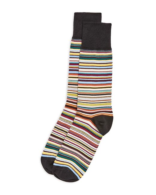 Paul Smith White Signature Stripe Crew Socks for men