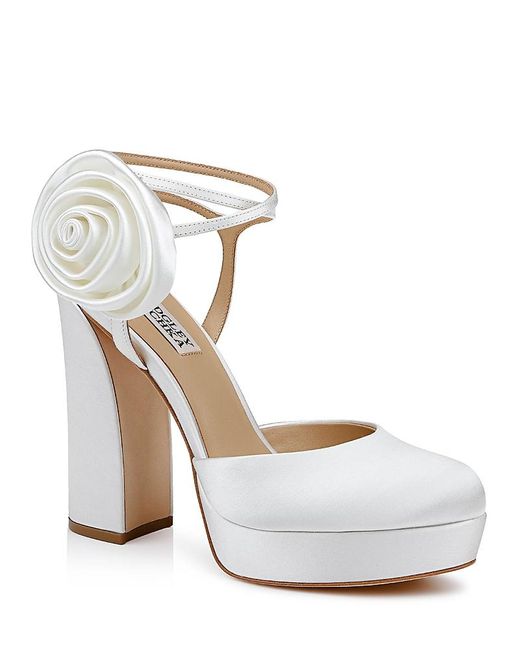 Badgley Mischka Women's Talia Platform Pump - Ornamented Sandal With Chiffon Ankle Wrap - View #5