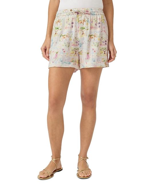 Splendid White Coastal Postcard Shorts