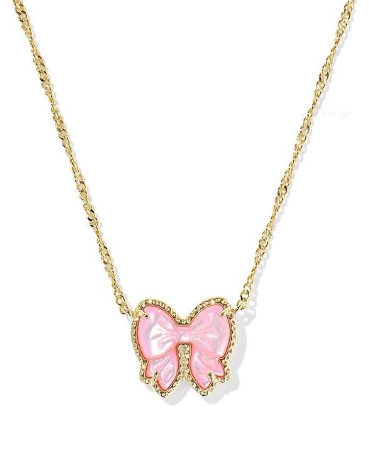 Kendra Scott Pink Haley Bow Pendant Necklace, 16-19