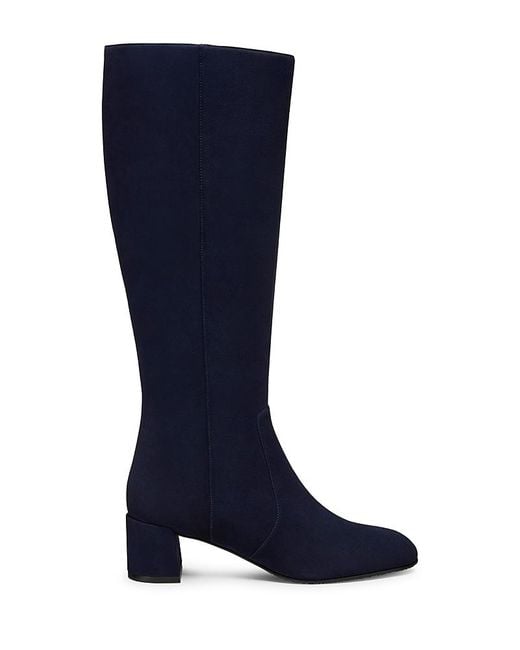 Stuart Weitzman Blue Maeve Zip Boots