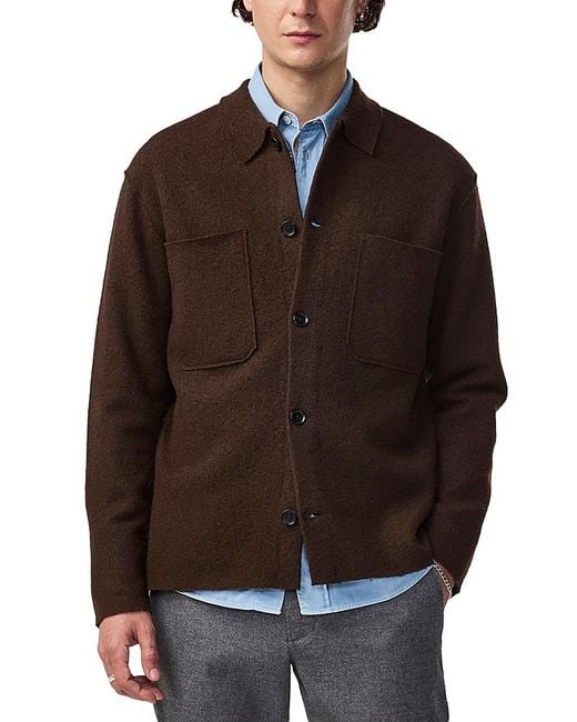 NN07 Brown Jonas 6398 Wool Overshirt for men