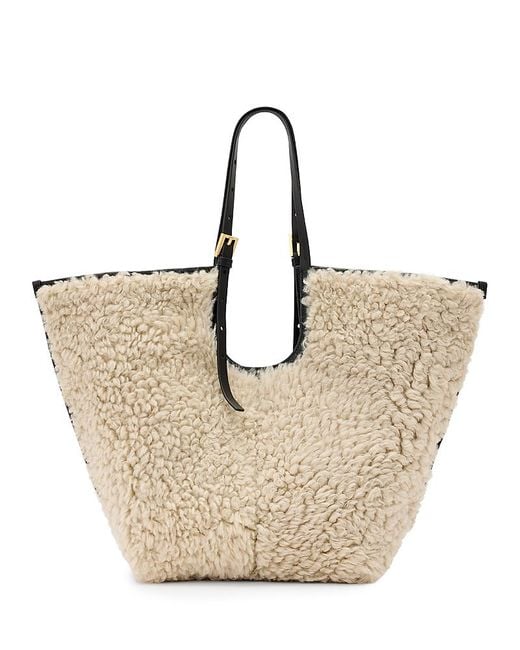 AllSaints Natural Ara Shearling Tote