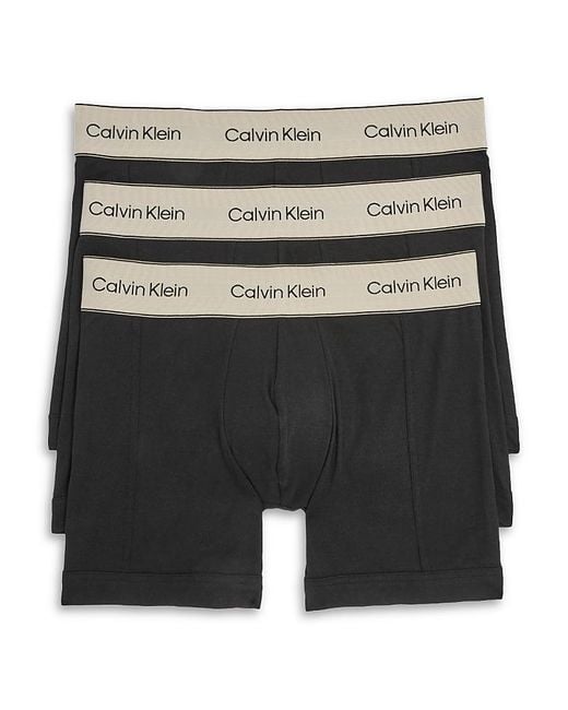 Calvin Klein Gray Heritage Stretch Boxer Briefs, Pack Of 3 for men
