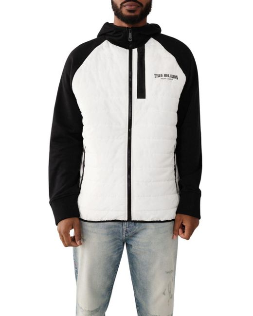 True Religion Colorblocked Puffer Jacket in Black for Men Lyst
