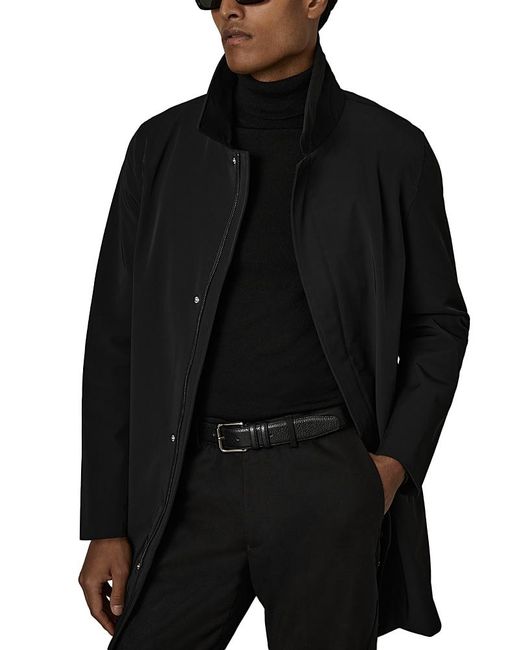 Reiss Black Logan Hybrid Overcoat for men