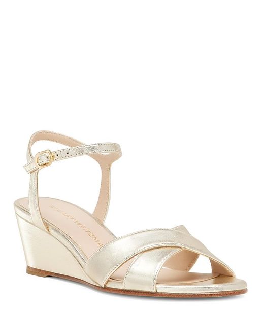 Stuart Weitzman Natural Dayna Demi Wedge Sandals