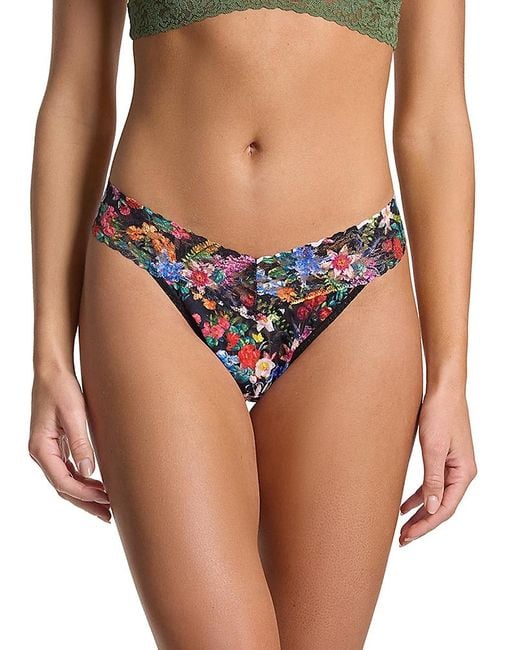 Hanky Panky Pink Printed Signature Lace Original Rise Thong