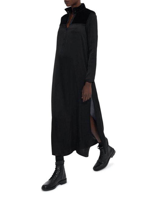 The Kooples Velvet Yoke Maxi Dress in Blue Lyst