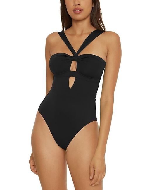 Becca Blue Color Code Rylie Convertible Bandeau One Piece Swimsuit