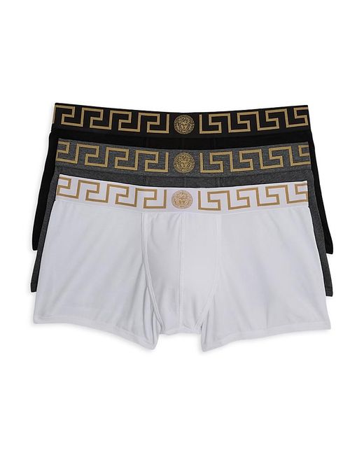 Versace Black Low Rise Boxer Briefs, Pack Of 3 for men