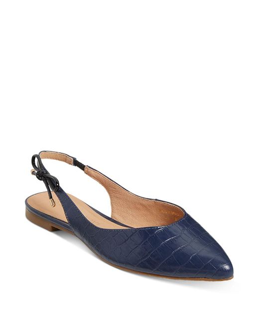 black pointed toe slingback flats