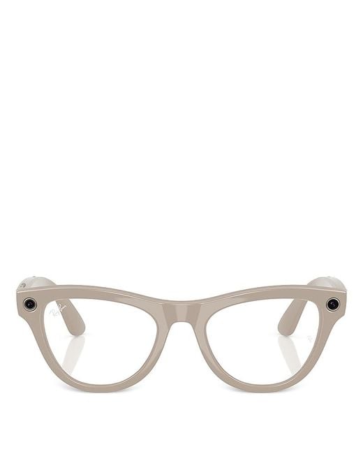 Ray-Ban Natural Meta Skyler Cat Eye Ai Glasses, 52Mm