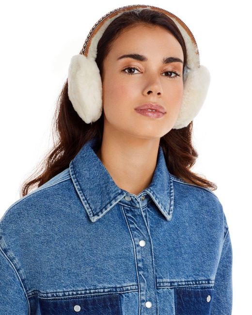 UGG Sheepskin Tasman Earmuffs in Blue Lyst
