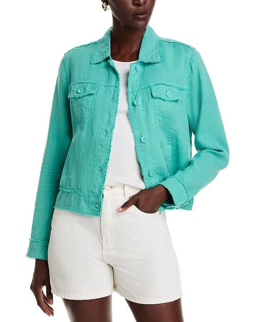 Tommy Bahama Green Two Palms Raw-Edge Linen Jacket