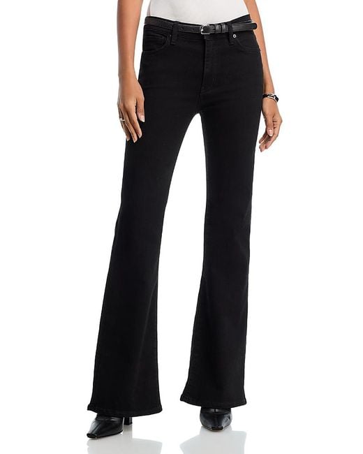 FRAME Black The Icon High Rise Flare Leg Jeans
