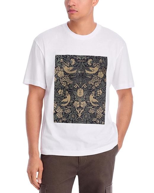 HUGO White Dipasly Graphic Tee for men