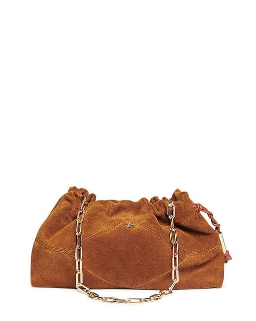 Ba&sh Brown June Small Suede Clutch