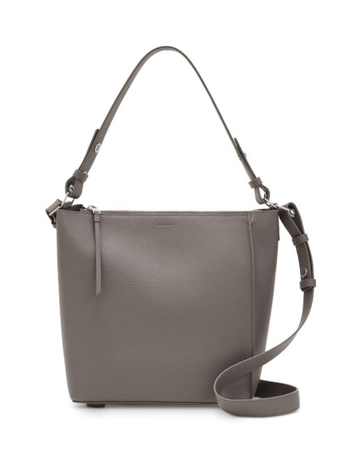 AllSaints Kita Pebbled Leather Crossbody in Gray | Lyst