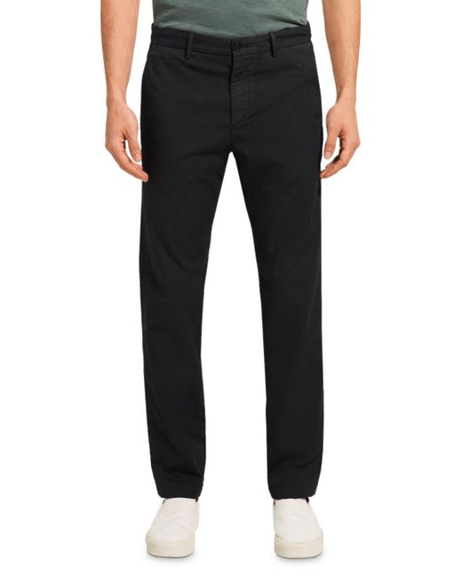 Theory Zaine Slim Straight Cotton Stretch Pants in Black for Men | Lyst