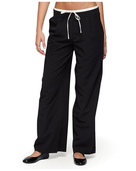 Edikted Black Peekaboo Drawstring Pants