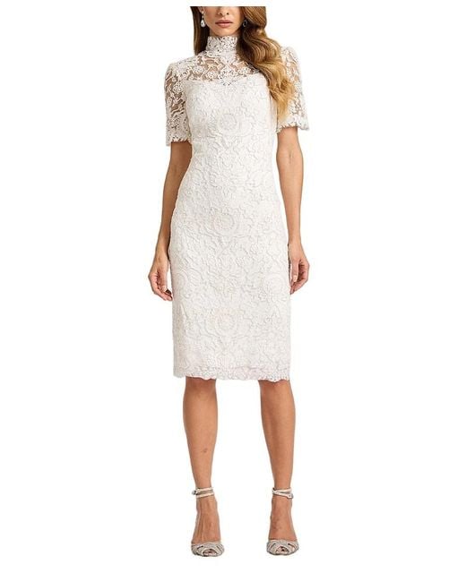 Tadashi Shoji Marise Sequin Embroidered Illusion Dress in White | Lyst Tadashi Shoji Marise Sequin Embroidered Illusion Dress in White | Lyst