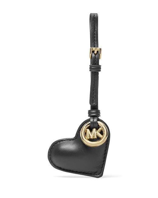Michael Kors Black Leather Heart Charm
