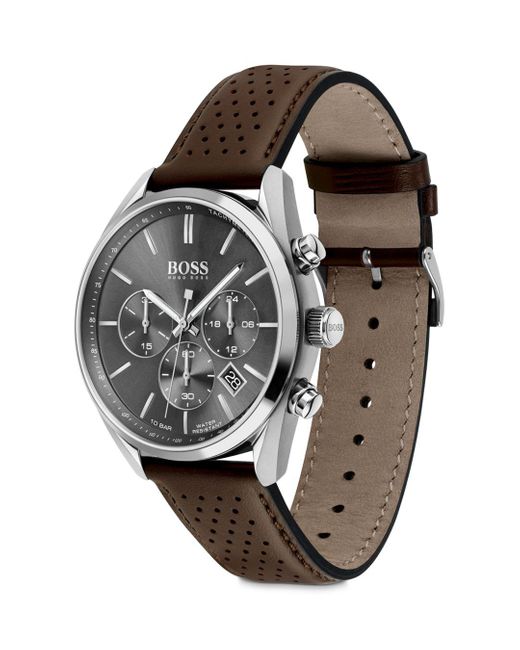 mens brown hugo boss watch