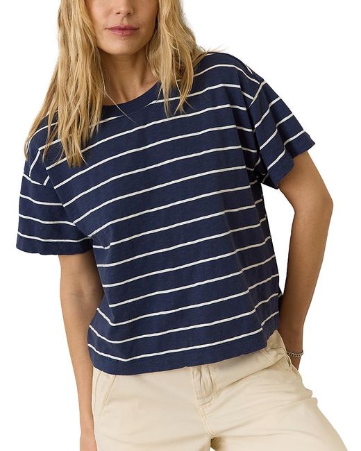 Marine Layer Blue Vintage Slub Crop Tee