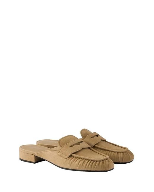 Prada Natural Suede Mules
