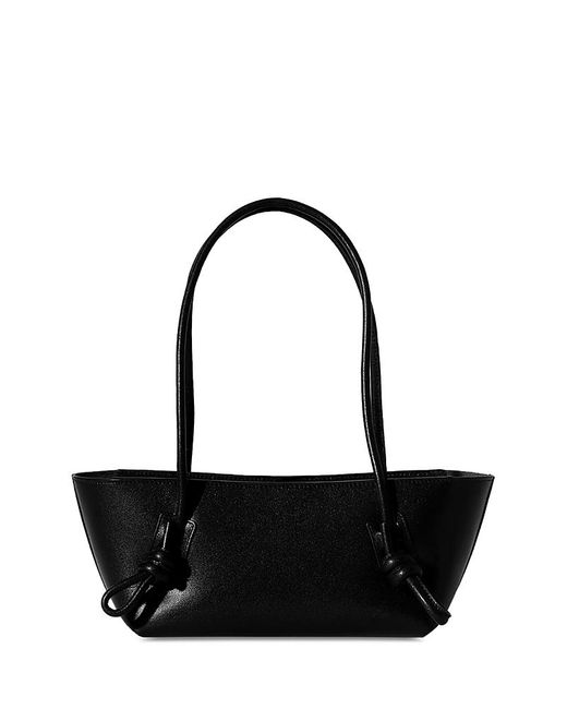 Hereu Black Fleca Knotted Handle Baguette Shoulder Bag