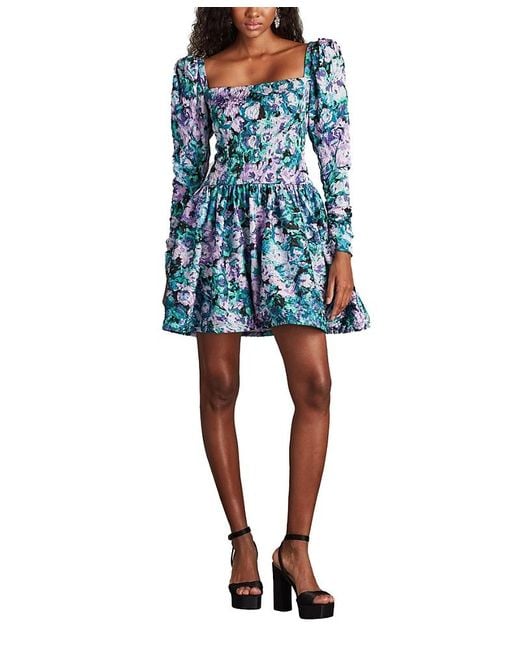 Tadashi Shoji Women's Blue Harlym Floral Print Mini Dress