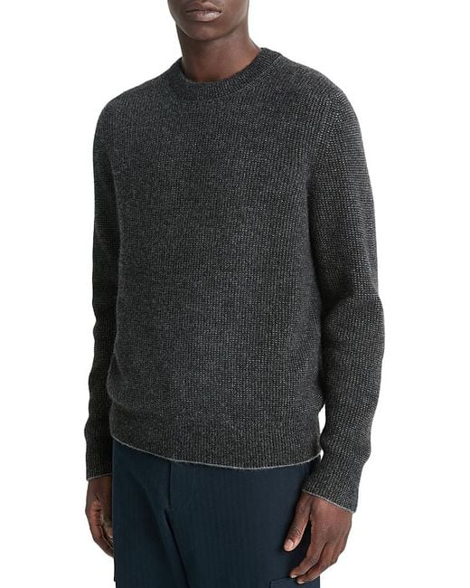 Vince Gray Boiled Cashmere Thermal Sweater for men