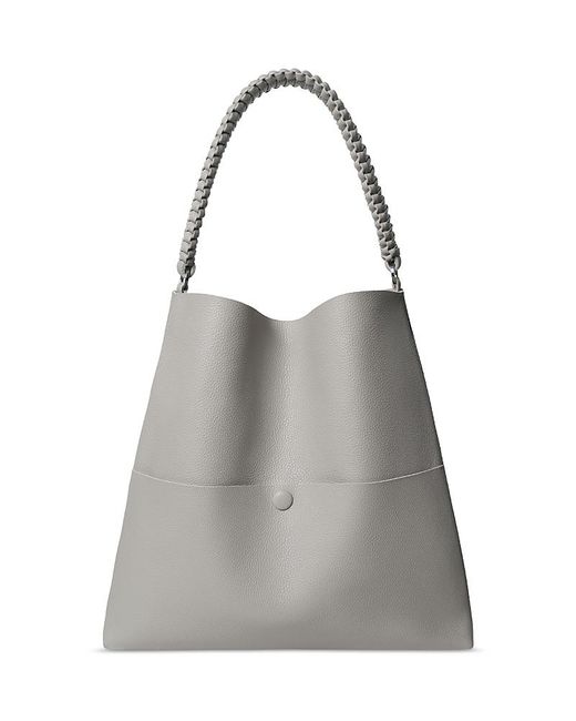 Callista Gray Slim M Tote Grained Leather