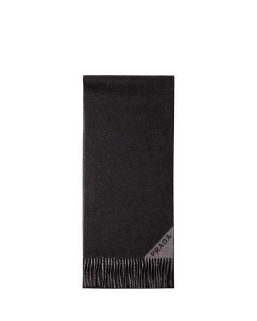Prada Black Double Cashmere Scarf for men