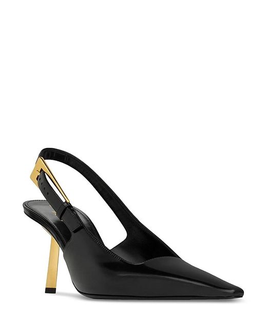 Saint Laurent Black Lee Slingback Pumps