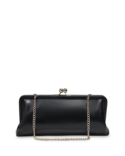 Aqua Black Leather Coin Purse Clutch