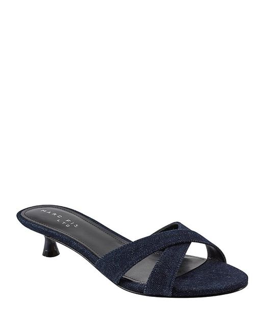 Marc Fisher Blue Tracey Kitten Heel Sandals