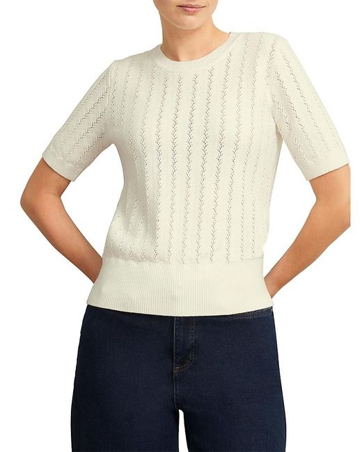 Hobbs White Calla Knitted Top