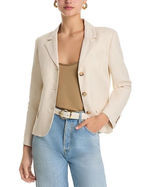 FRAME Blue The Linen Smart Blazer