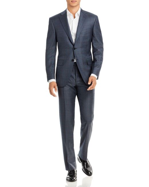 Canali Synthetic Siena Tonal Plaid Classic Fit Suit in Slate (Blue) for ...