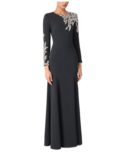 Jenny Packham Black Honor Sequin-Embellished Maxi Gown