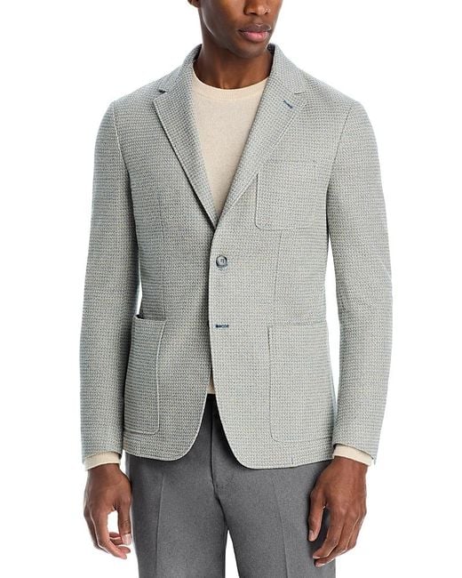 Canali Gray Textured Jersey Jacket for men