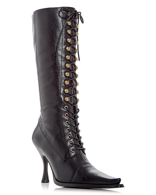 Jeffrey Campbell Black Lani Lace Up Boots