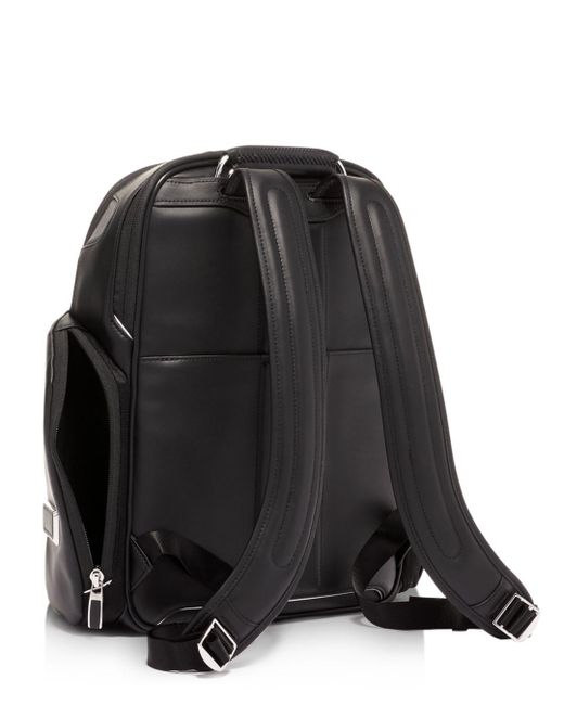 tumi leather backpack mens