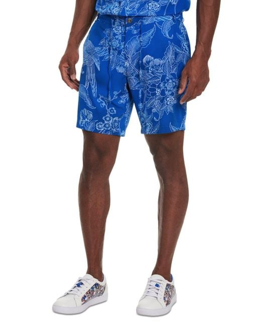Robert Graham Synthetic Deep Six Tropical Floral Sketch Print Classic