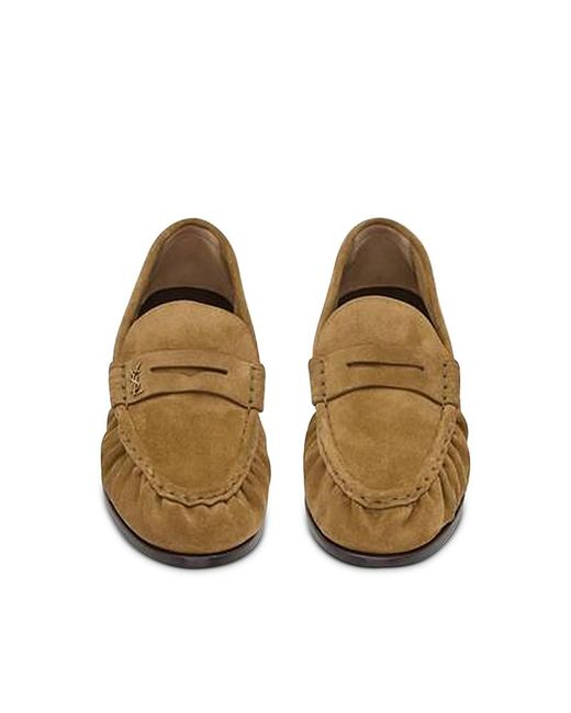 Saint Laurent Suede Le Loafers in Green for Men | Lyst